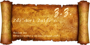Zádori Zalán névjegykártya