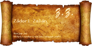Zádori Zalán névjegykártya